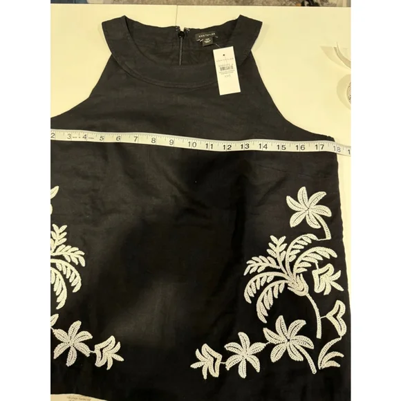 Ann Taylor Black Embroidered Sleeveless Top - Size XXS, NWT - Picture 11 of 12